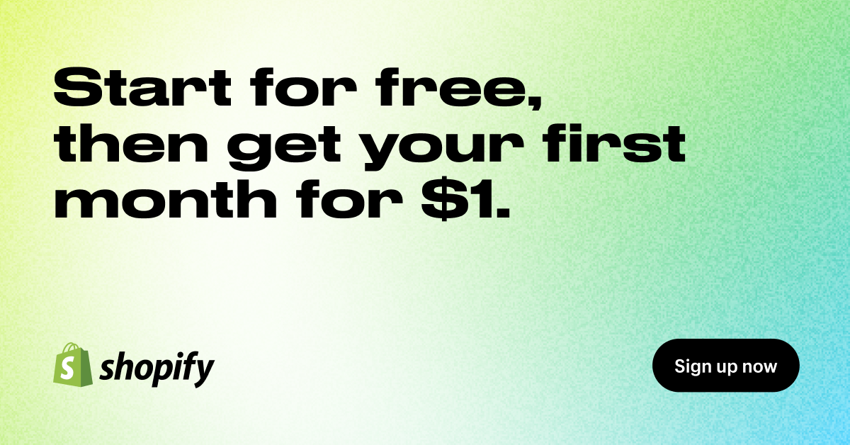 Get a discount on your first month with Shopify